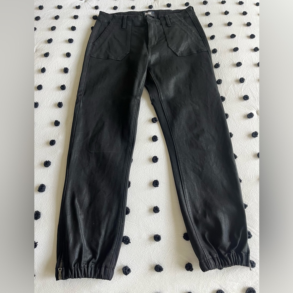 Paige denim Mayslie black luxe coated jogger